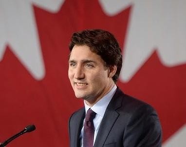 Symboliczne przedstawienie rezygnacji Justina Trudeau z urzędu premiera Kanady.